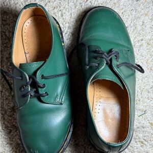 Dr. Martens Vintage Made in England Green Leather Shoes | Size UK 4 US 6